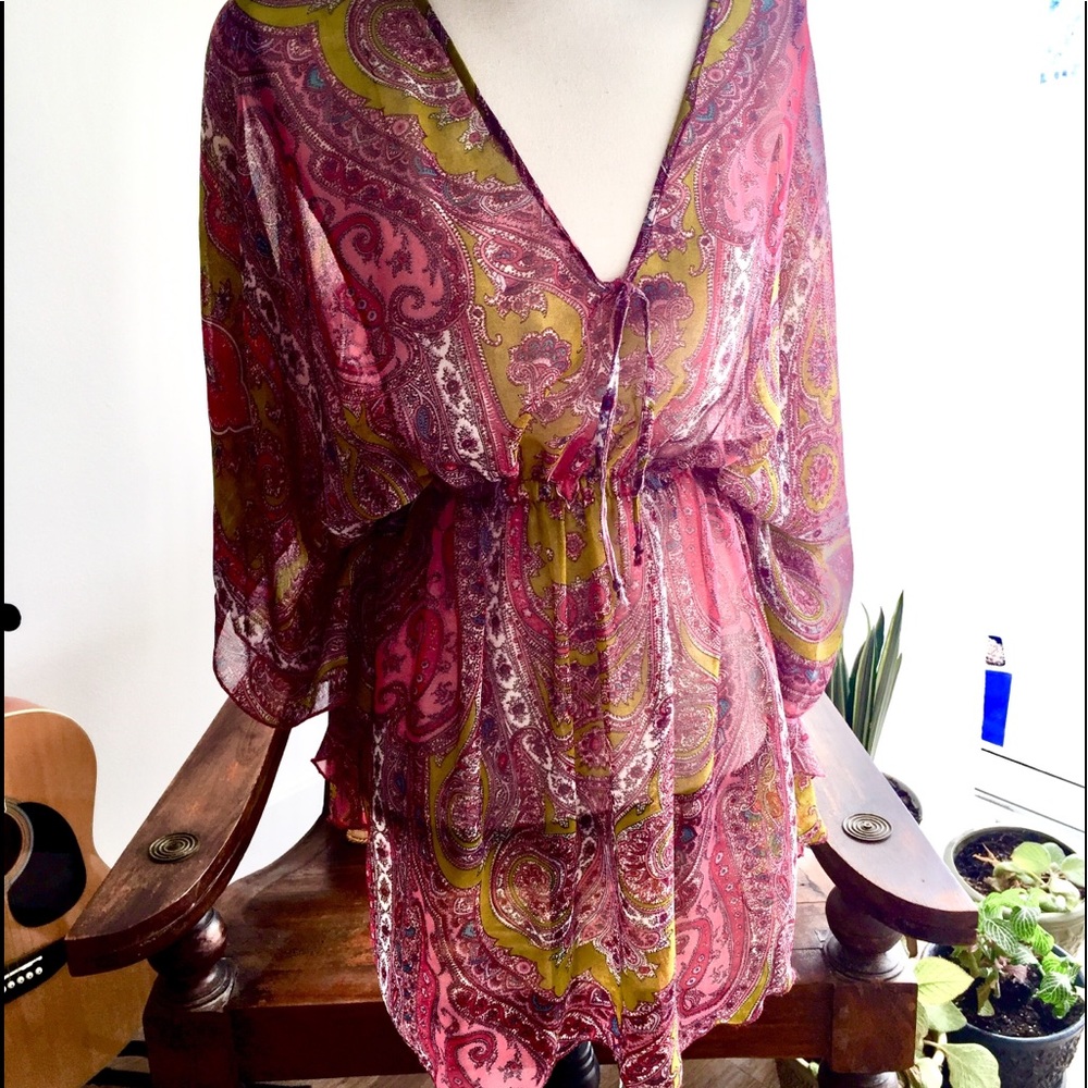 Boho style beach cover. Sheer, light & flowwy.